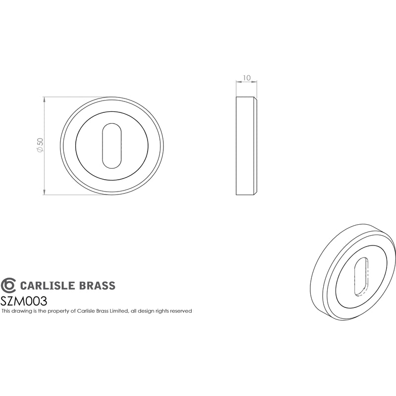 Serozzetta - Serozzetta Standard Profile Escutcheon - Polished Chrome - SZM003CP - Choice Handles