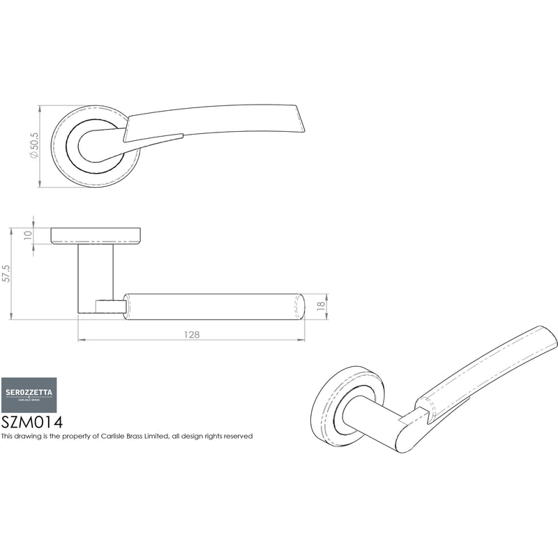 Serozzetta - Valiant Lever on Rose - Polished Chrome / Satin Nickel - SZM014CPSN - Choice Handles