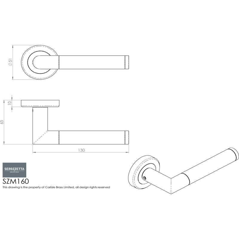 Serozzetta - Trend Lever on Round Rose - Polished Chrome / Satin Nickel - SZM160CPSN - Choice Handles