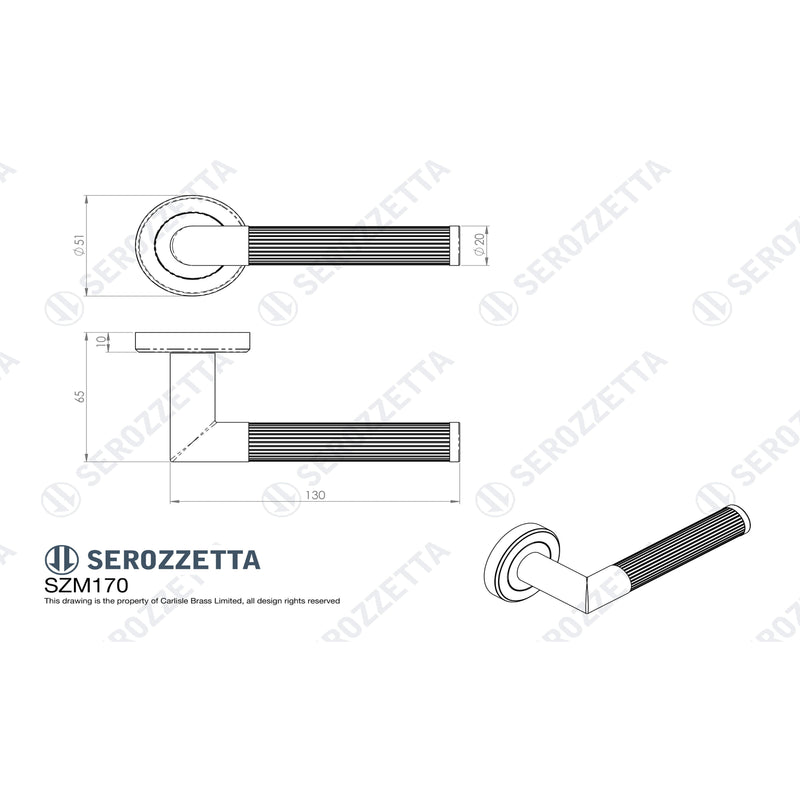 Serozzetta - Trend Lines Lever On Rose - Antique Brass - SZM170AB - Choice Handles