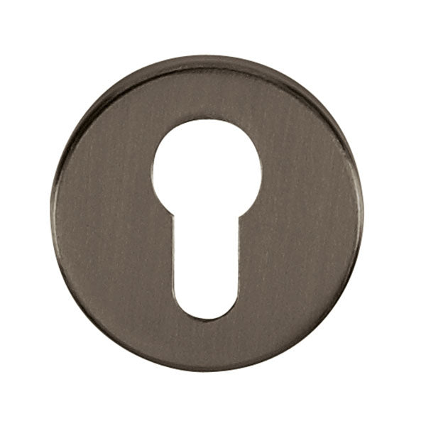 Tupai Rapido CurvaLine Euro Escutcheon on Round Rose - Titanium (Pair) - TESCERTT - Choice Handles