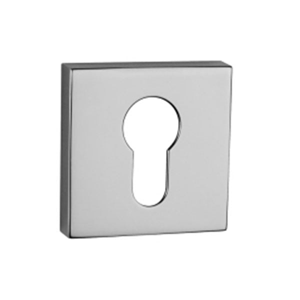 Tupai Rapido Curva/QuadraLine Euro Escutcheon on Square Rose - Bright Polished Chrome (Pair) - TESCESPC - Choice Handles