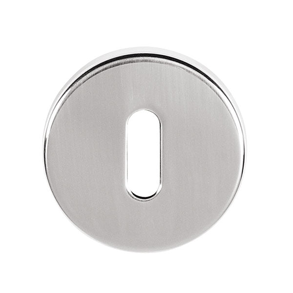 Tupai Rapido CurvaLine Key Escutcheon on Round Rose - Bright Polished Chrome (Pair) - TESCKRPC - Choice Handles