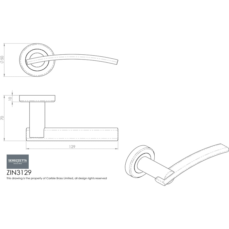 Serozzetta Cumulus Lever On Round Rose Concealed Fix - Polished Chrome/Satin Chrome - ZIN3129PC/SC - Choice Handles