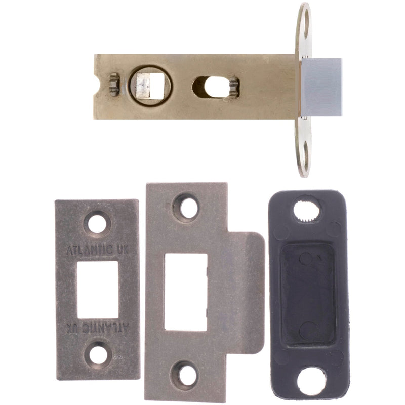 Atlantic Bolt Through Tubular Latch 2.5" 63mm - Distressed Silver - AL25DS - Choice Handles