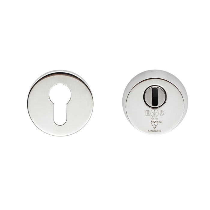 Eurospec - 2 Star Security Escutcheon Set - Bright Stainless Steel - AEB1750BSS - Choice Handles