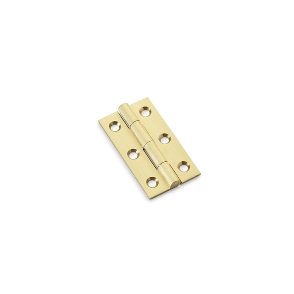 Alexander and Wilks - Heavy Pattern Solid Brass Cabinet Butt Hinge 50mm - Satin Brass - AW050-CH-SB - Choice Handles