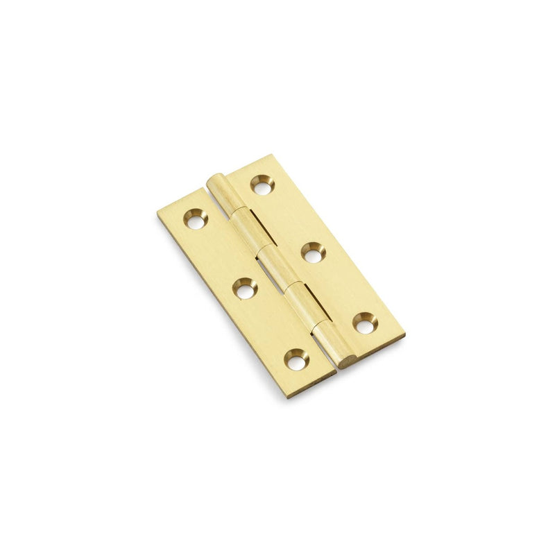 Alexander and Wilks - Heavy Pattern Solid Brass Cabinet Butt Hinge 64mm - Satin Brass - AW064-CH-SB - Choice Handles