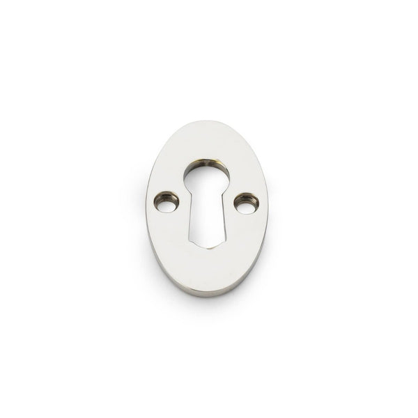 Alexander and Wilks - Standard Key Profile Ellipse Escutcheon - Polished Nickel - AW383-PN - Choice Handles