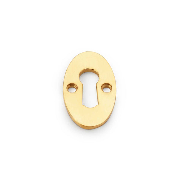 Alexander and Wilks - Standard Key Profile Ellipse Escutcheon - Unlacquered Brass - AW383-UB - Choice Handles