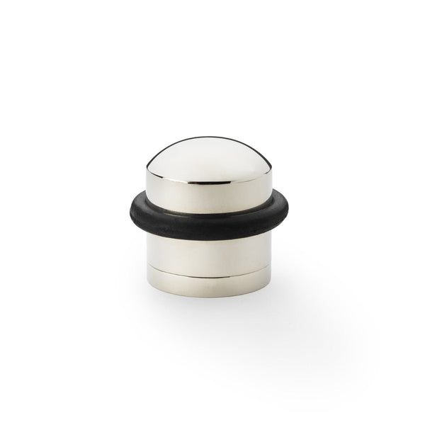 Alexander and Wilks - Dome Top Floor Mounted Door Stop -  Polished Nickel - AW638PN - Choice Handles