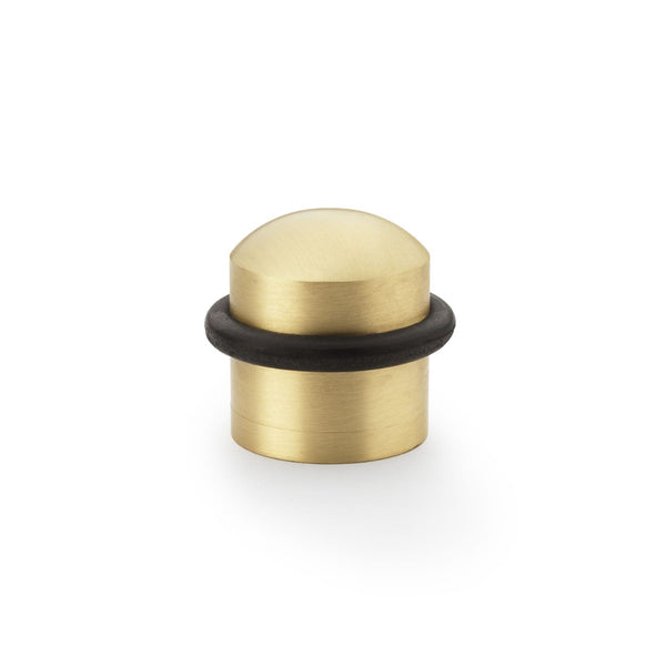 Alexander and Wilks - Dome Top Floor Mounted Door Stop -  Satin Brass - AW638SB - Choice Handles