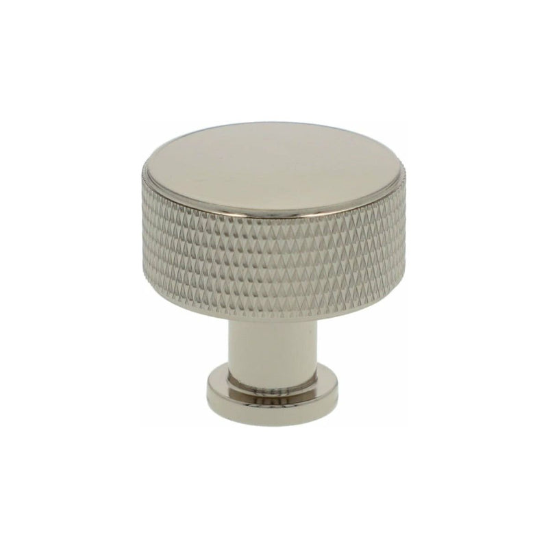 Alexander and Wilks -  Lucia Knurled Cupboard Knob - Polished Nickel - 35mm - AW807K-35-PN - Choice Handles