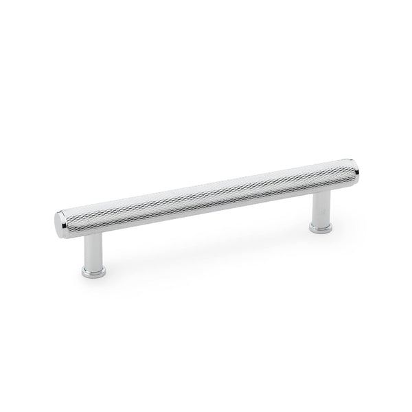 Alexander and Wilks - Crispin Knurled T-bar Cupboard Pull Handle - Polished Chrome - 128mm - AW809-128-PC - Choice Handles