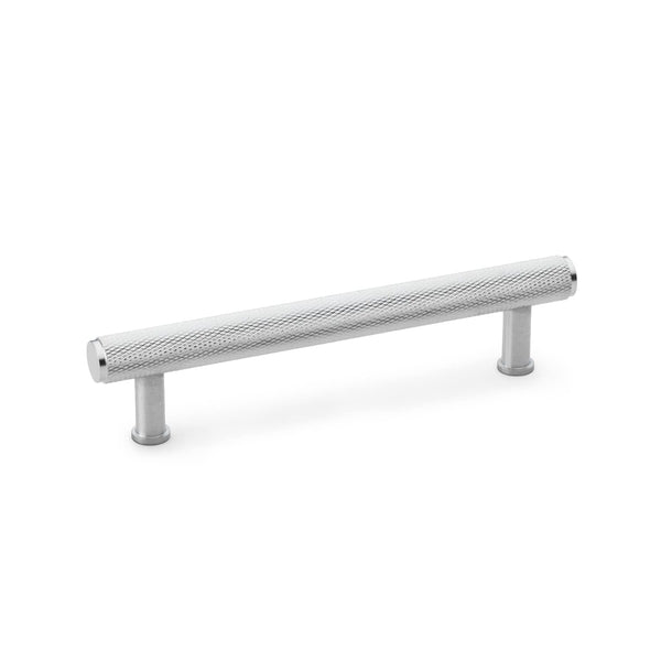 Alexander and Wilks - Crispin Knurled T-bar Cupboard Pull Handle - Satin Chrome - 128mm - AW809-128-SC - Choice Handles