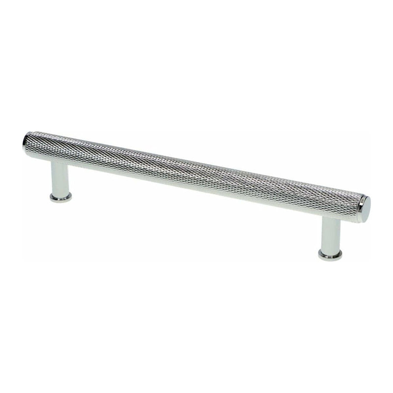 Alexander and Wilks - Crispin Knurled T-bar Cupboard Pull Handle - Polished Chrome - 160mm - AW809-160-PC - Choice Handles