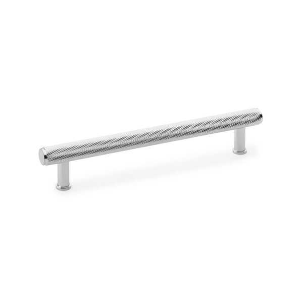 Alexander and Wilks - Crispin Knurled T-bar Cupboard Pull Handle - Polished Chrome - 160mm - AW809-160-PC - Choice Handles