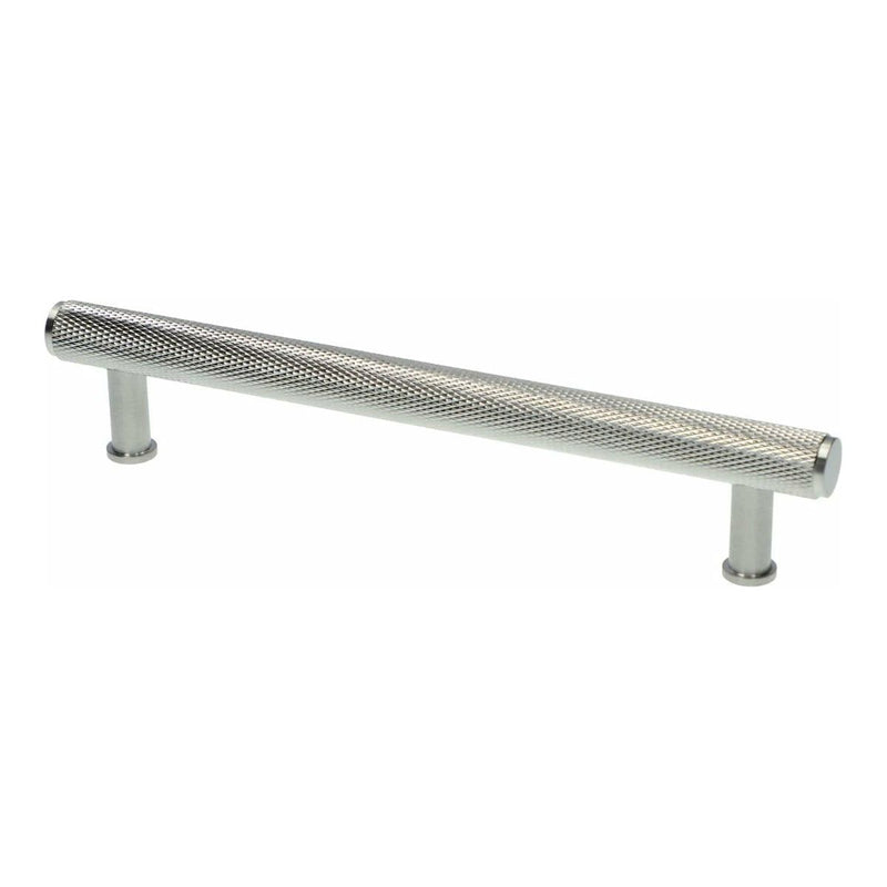 Alexander and Wilks - Crispin Knurled T-bar Cupboard Pull Handle - Satin Chrome - 160mm - AW809-160-SC - Choice Handles