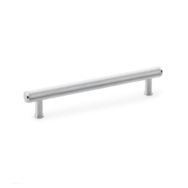 Alexander and Wilks - Crispin Knurled T-bar Cupboard Pull Handle - Satin Chrome - 160mm - AW809-160-SC - Choice Handles