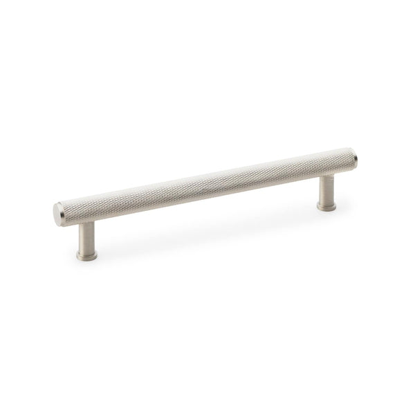 Alexander and Wilks - Crispin Knurled T-bar Cupboard Pull Handle - Satin Nickel - 160mm - AW809-160-SN - Choice Handles