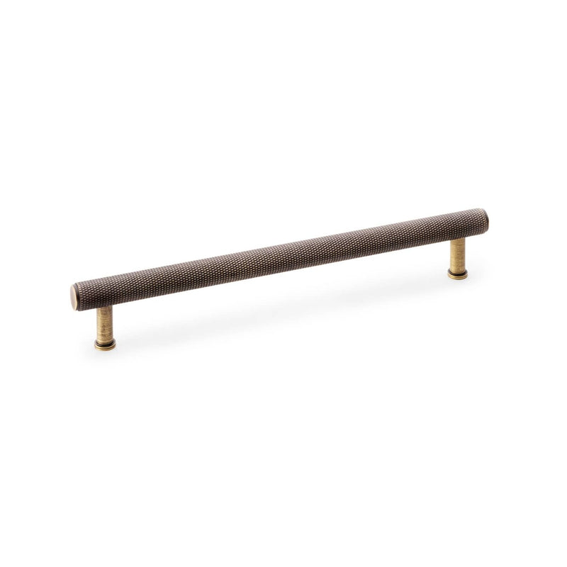 Alexander and Wilks - Crispin Knurled T-bar Cupboard Pull Handle - Antique Brass - 224mm - AW809-224-AB - Choice Handles