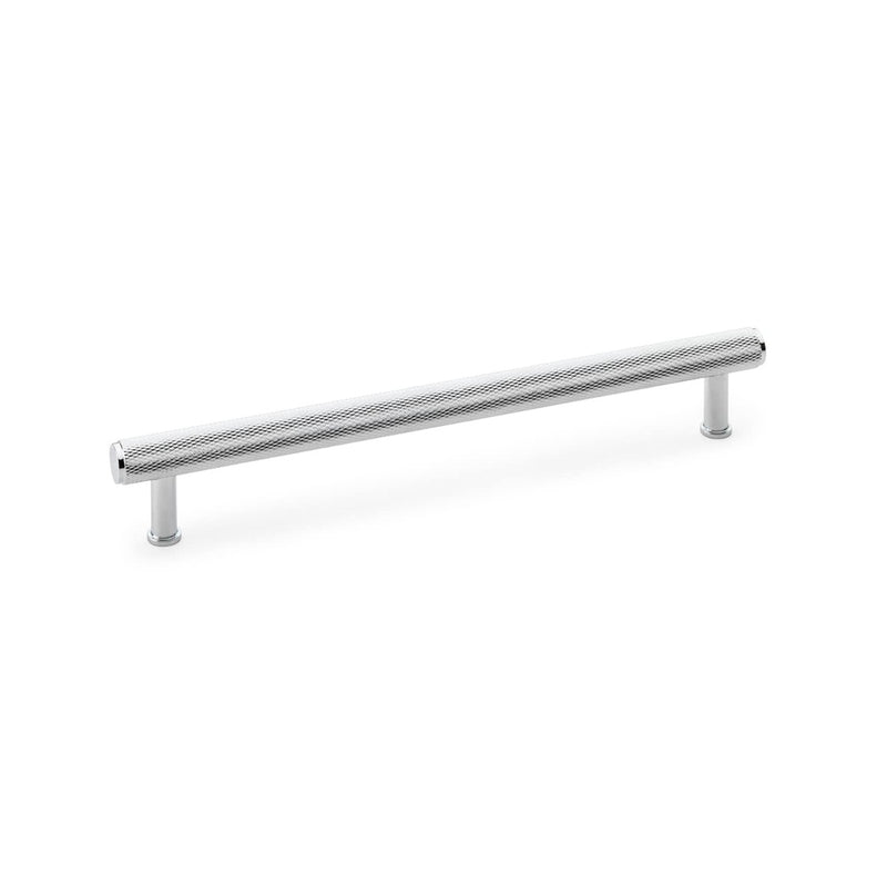 Alexander and Wilks - Crispin Knurled T-bar Cupboard Pull Handle - Polished Chrome - 224mm - AW809-224-PC - Choice Handles