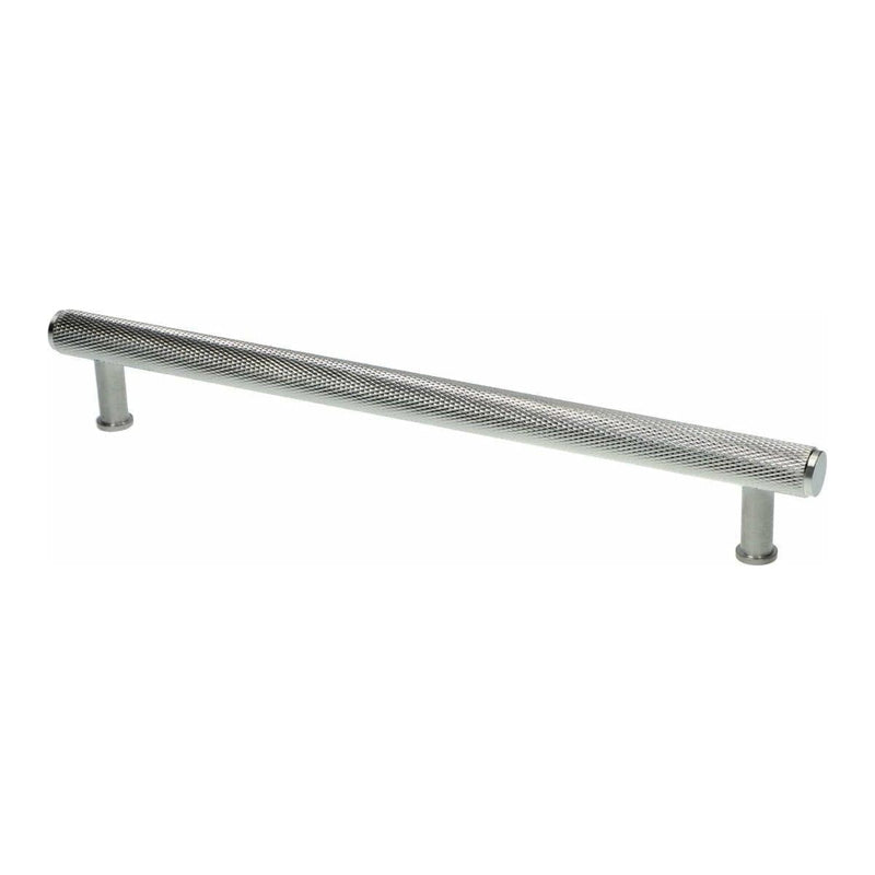 Alexander and Wilks - Crispin Knurled T-bar Cupboard Pull Handle - Satin Chrome - 224mm - AW809-224-SC - Choice Handles