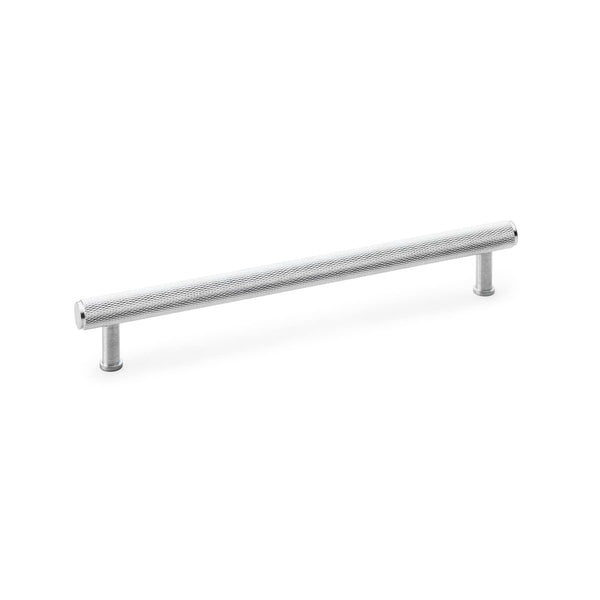 Alexander and Wilks - Crispin Knurled T-bar Cupboard Pull Handle - Satin Chrome - 224mm - AW809-224-SC - Choice Handles