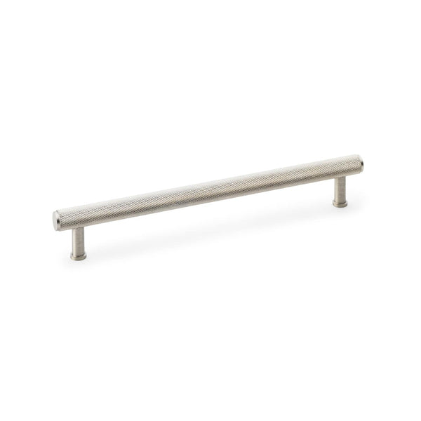 Alexander and Wilks - Crispin Knurled T-bar Cupboard Pull Handle - Satin Nickel - 224mm - AW809-224-SN - Choice Handles