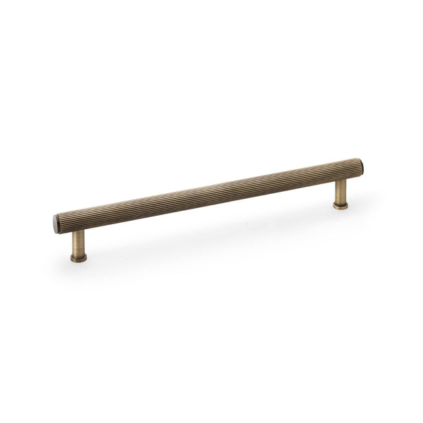 Alexander and Wilks - Crispin Reeded T-bar Cupboard Pull Handle - Antique Brass - 224mm - AW809R-224-AB - Choice Handles