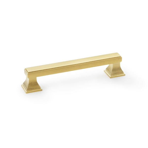 Alexander and Wilks - Jesper Square Cabinet Pull Handle - Satin Brass PVD - Centres 128mm - AW813-128-SBPVD - Choice Handles