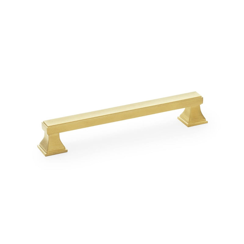 Alexander and Wilks - Jesper Square Cabinet Pull Handle - Satin Brass PVD - Centres 160mm - AW813-160-SBPVD - Choice Handles