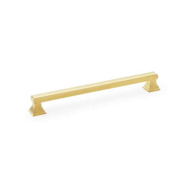 Alexander and Wilks - Jesper Square Cabinet Pull Handle - Satin Brass PVD - Centres 224mm - AW813-224-SBPVD - Choice Handles