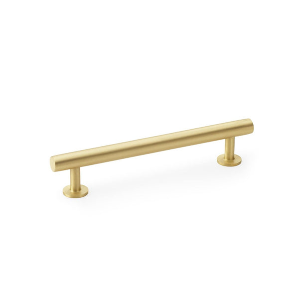 Alexander and Wilks - Round T-Bar Cabinet Pull Handle - Satin Brass - 128mm - AW814-128-SB - Choice Handles