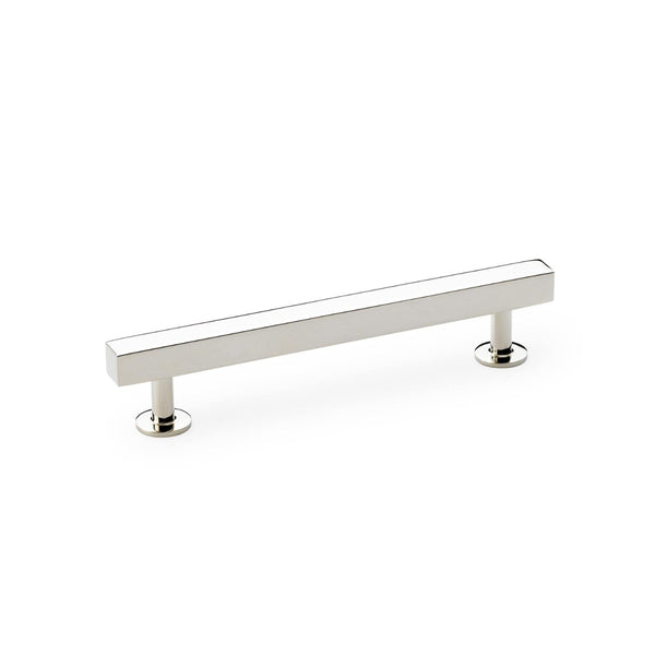 Alexander and Wilks - Square T-Bar Cabinet Pull Handle - Polished Nickel - 128mm - AW815-128-PN - Choice Handles