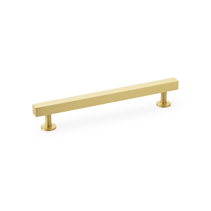 Alexander and Wilks - Square T-Bar Cabinet Pull Handle - Satin Brass - 160mm - AW815-160-SB - Choice Handles