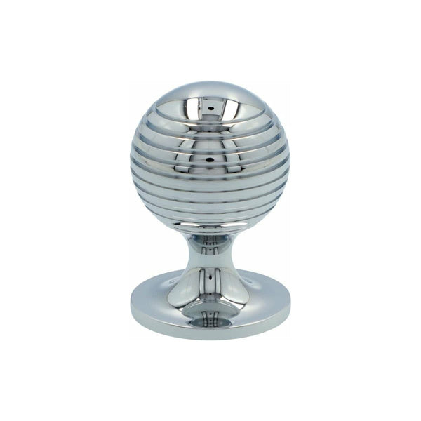 Alexander and Wilks - Caesar Cupboard Knob on Round Rose - Polished Chrome - 38mm - AW832-38-PC - Choice Handles