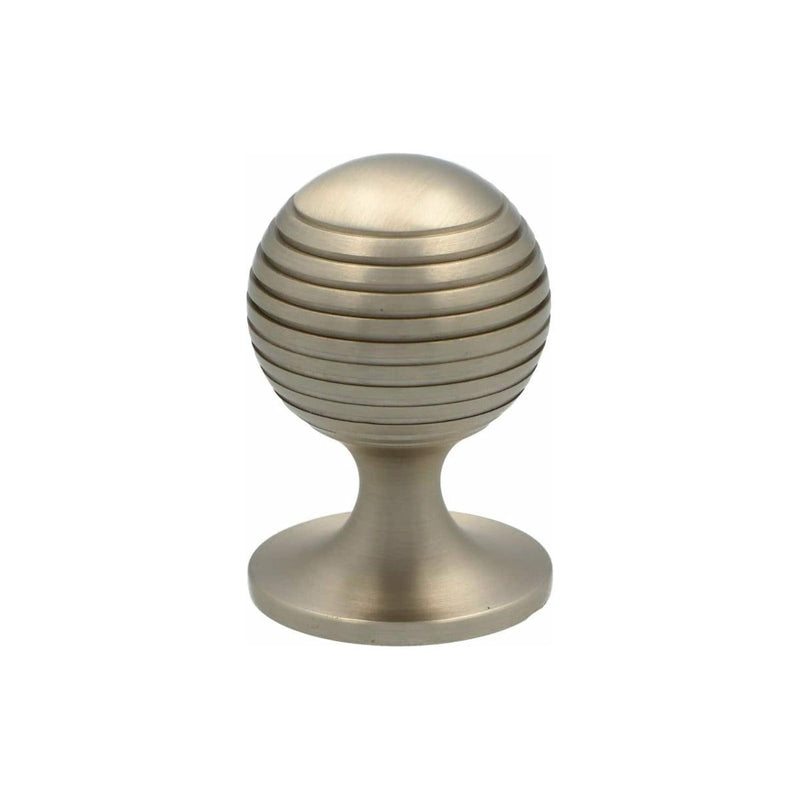 Alexander and Wilks - Caesar Cupboard Knob on Round Rose - Satin Nickel - 38mm - AW832-38-SN - Choice Handles