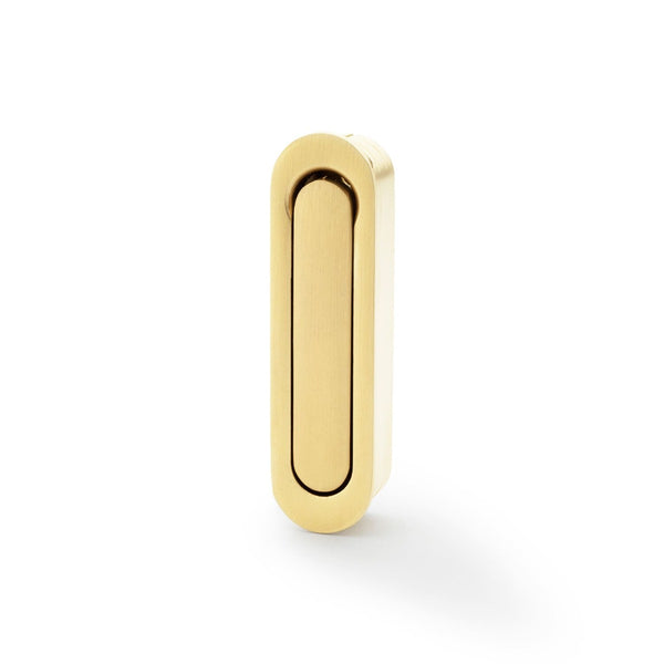 Alexander and Wilks - Radius Sliding Door Edge Pull - Satin Brass PVD - AW991SBPVD - Choice Handles