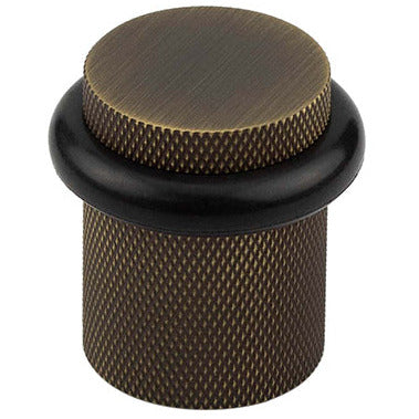 Frelan - Burlington Knurled Floor Mounted Doorstop - Antique Brass - BUR964AB - Choice Handles