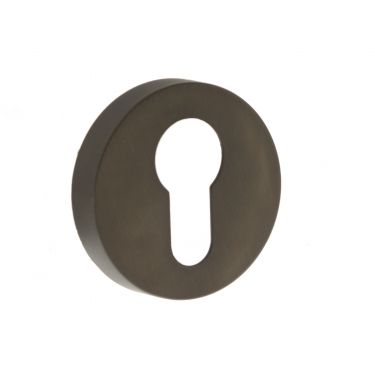 Atlantic Forme Euro Escutcheon on Minimal Round Rose - Urban Dark Bronze - FMREUDB - Choice Handles