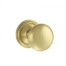 Atlantic Old English Harrogate Solid Brass Mushroom Mortice Knob on Concealed Fix Rose - Satin Brass - OE58MMKSB - Choice Handles