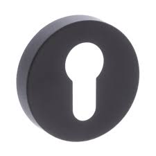 Atlantic Forme Euro Escutcheon on Minimal Round Rose - Matt Black - FMREMB - Choice Handles