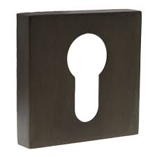 Atlantic Forme Euro Escutcheon on Minimal Square Rose - Urban Dark Bronze - FMSEUDB - Choice Handles