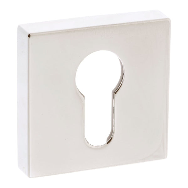 Atlantic Forme Euro Escutcheon on Minimal Square Rose - Polished Nickel - FMSEPN - Choice Handles