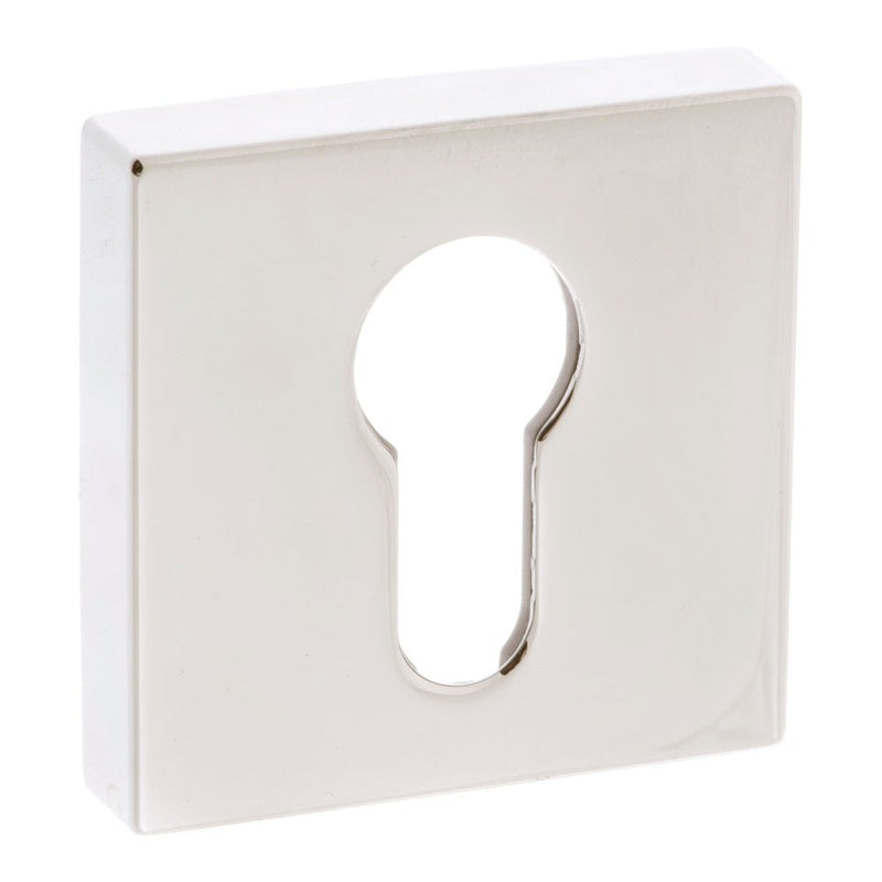 Atlantic Forme Euro Escutcheon on Minimal Square Rose - Polished Nickel - FMSEPN - Choice Handles