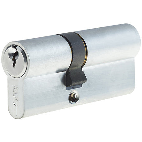 45x55mm 5 Pin Euro Profile Offset Double Cylinder, Keyed to Differ with 3 Keys - Satin Chrome - Choice Handles