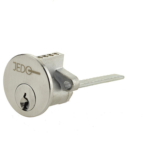 5 Pin Rim Cylinder, Keyed to Differ with 3 Keys - Satin Chrome - JL-5PRCSC - Choice Handles