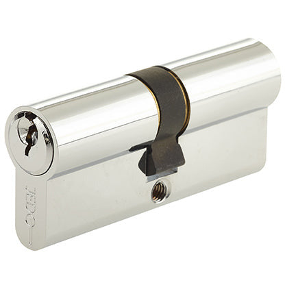 80mm 5 Pin Euro Profile Double Cylinder, Keyed to Differ with 3 Keys - Polished Chrome - JL-80EPDPC - Choice Handles