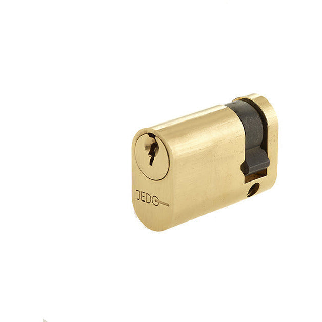 45mm Oval Profile Single Cylinder, Keyed to Differ with 3 Keys - Polished Brass - Choice Handles